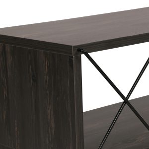 Comoda TV Kalune Design Street 120x40x30 cm Maro inchis PAL cu Picioare de Fier si Rafturi Numeroase - imagine 8