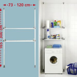Suport universal Herkules Twin Wenko 73 x 165 cm extensibil inox ABS polipropilenă argintiu pentru organizarea eficientă a băii - imagine 8