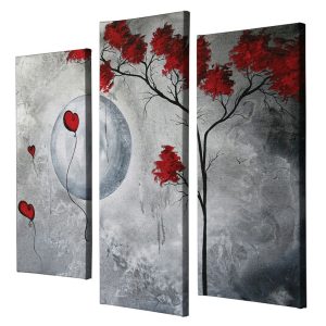Set 3 tablouri decorative canvas multicolor 45 x 20 cm cu cadru din lemn 100% - imagine 3