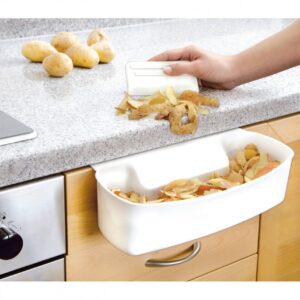 Tava de colectare deseuri cu racleta Wenko 9 x 17.5 x 32.5 cm polipropilena alba pentru bucatarie - imagine 1