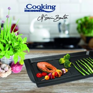 Tava plita si gratar Heinner Home din aluminiu turnat negru 50 x 28 x 6 cm, invelis antiaderent, potrivit pentru toate plitele (exceptie inductie) - imagine 6