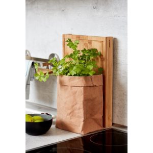 Tocator cu tava integrata Bruno Wenko 25x35 cm bambus si polipropilena alb natur, ideal pentru colectarea deseurilor in bucatarie - imagine 7