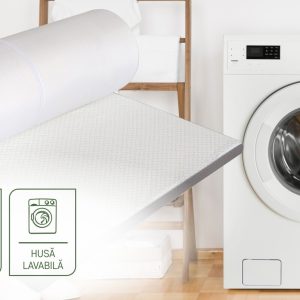 Topper saltea Diamond Luxury 140x200 cm H 8 cm spuma Memory Mirror Foam antistatic pentru confort optim si suport in somn - imagine 9