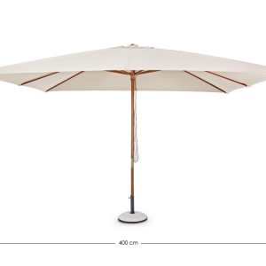 Umbrela de gradina Syros Bizzotto 400 x 300 cm lemn/poliester natural bej pentru terasa - imagine 3