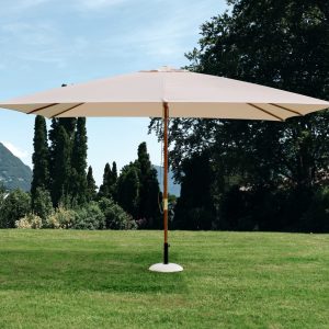 Umbrela de gradina Syros Bizzotto 400 x 300 cm lemn/poliester natural bej pentru terasa - imagine 4