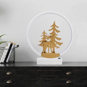 Lampa de masa Shadow 526SHD1146 Metal Alb/Auriu 30 cm Diametru IP44 Buton Pornire Oprire - imagine 3