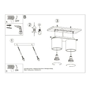 Plafonieră ORBIS 2 gri - imagine 6