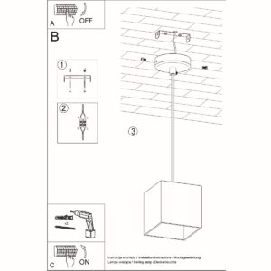Lampă suspendată QUAD 1 gri - imagine 6
