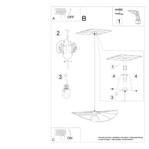 Lampă suspendată ESKOLA 70 negru - imagine 4