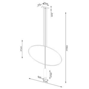 Lampă suspendată HOLAR 1 negru - imagine 8