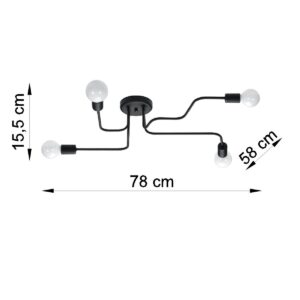 Candelabru VECTOR 4 negru - imagine 4