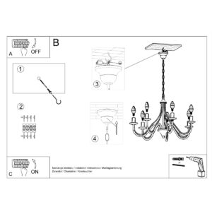 Candelabru MINERWA 5 negru - imagine 5