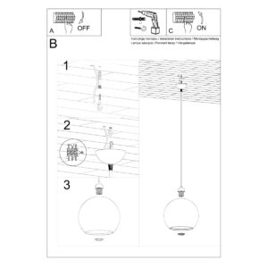 Lampă suspendată BALL roșu - imagine 5