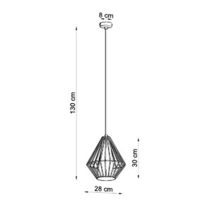 Lampă suspendată DEMI negru - imagine 4
