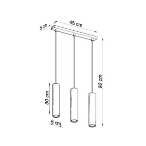 Lampă suspendată LAGOS 3L alb - imagine 4