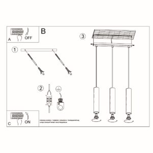 Lampă suspendată LAGOS 3L alb - imagine 5