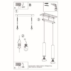 Lampă suspendată LAGOS 2 negru - imagine 5