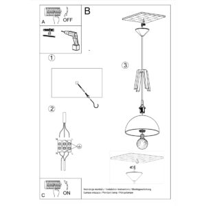 Lampă suspendată CASCO alb/lemn natural - imagine 5
