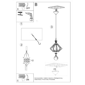Lampă suspendată POMPELMO lemn natural - imagine 5