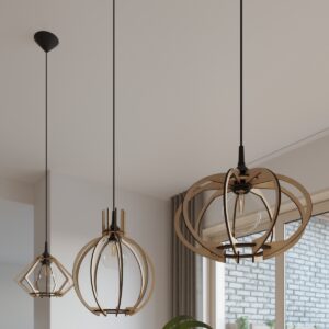Lampă suspendată POMPELMO lemn natural - imagine 8
