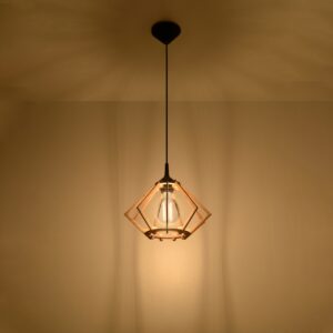 Lampă suspendată POMPELMO lemn natural - imagine 3