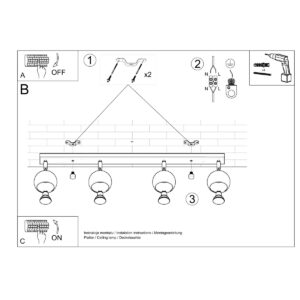 Plafonieră OCULARE 4L negru - imagine 5