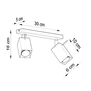 Plafonieră MERIDA 2 gri - imagine 4