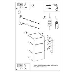 Lampă de perete BLOCCO gri - imagine 6