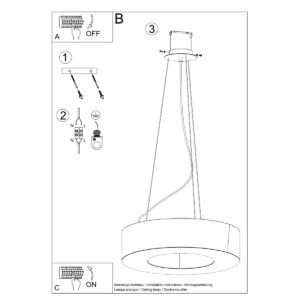 Candelabru SATURNO SLIM 70 negru - imagine 5
