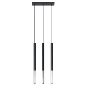 Lampă suspendată MOZAICA 3L negru/cromo - imagine 1