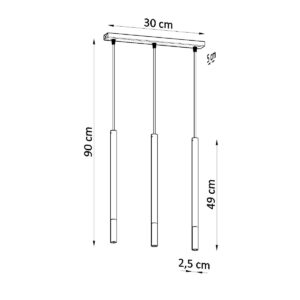 Lampă suspendată MOZAICA 3L negru/cromo - imagine 4