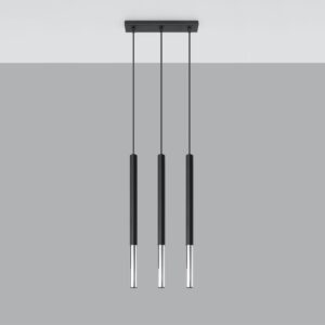 Lampă suspendată MOZAICA 3L negru/cromo - imagine 2
