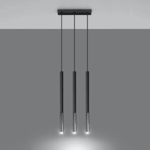 Lampă suspendată MOZAICA 3L negru/cromo - imagine 3