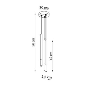 Lampă suspendată MOZAICA 3P negru/cromo - imagine 4
