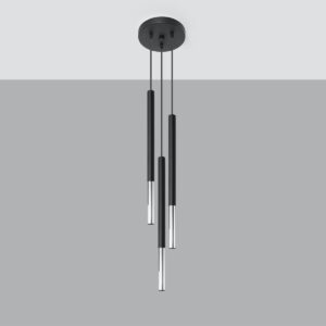 Lampă suspendată MOZAICA 3P negru/cromo - imagine 2