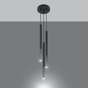 Lampă suspendată MOZAICA 3P negru/cromo - imagine 3