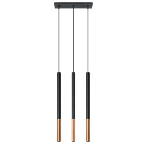 Lampă suspendată MOZAICA 3L negru/coper
