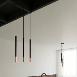 Lampă suspendată MOZAICA 3P negru/coper - imagine 8