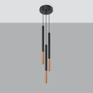 Lampă suspendată MOZAICA 3P negru/coper - imagine 2