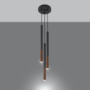 Lampă suspendată MOZAICA 3P negru/coper - imagine 3