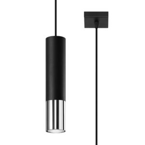 Lampă suspendată LOOPEZ 1 negru/cromo - imagine 1