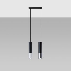 Lampă suspendată LOOPEZ 2 negru/cromo - imagine 2