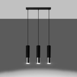 Lampă suspendată LOOPEZ 3L negru/cromo - imagine 3