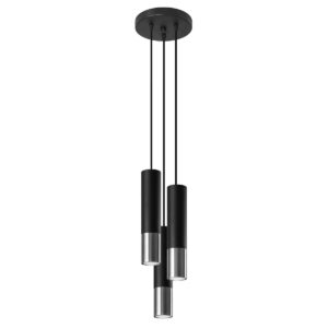 Lampă suspendată LOOPEZ 3P negru/cromo - imagine 1