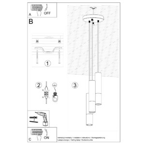 Lampă suspendată LOOPEZ 3P negru/cromo - imagine 5