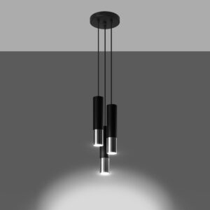 Lampă suspendată LOOPEZ 3P negru/cromo - imagine 3