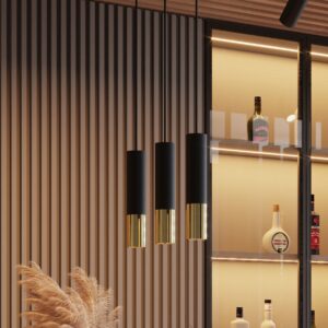 Lampă suspendată LOOPEZ 3L negru/golden - imagine 8