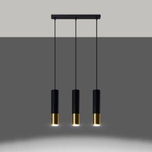 Lampă suspendată LOOPEZ 3L negru/golden - imagine 3