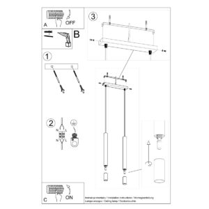 Lampă suspendată WEZYR 2 negru - imagine 5