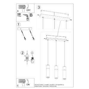 Lampă suspendată ZANE 3 gri - imagine 5